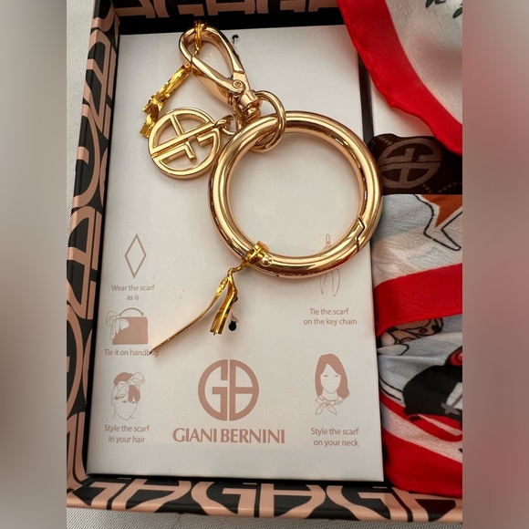 NWT Giani Bernini Bear Print Kite Scarf and Logo Keychain - Picture 2 of 14